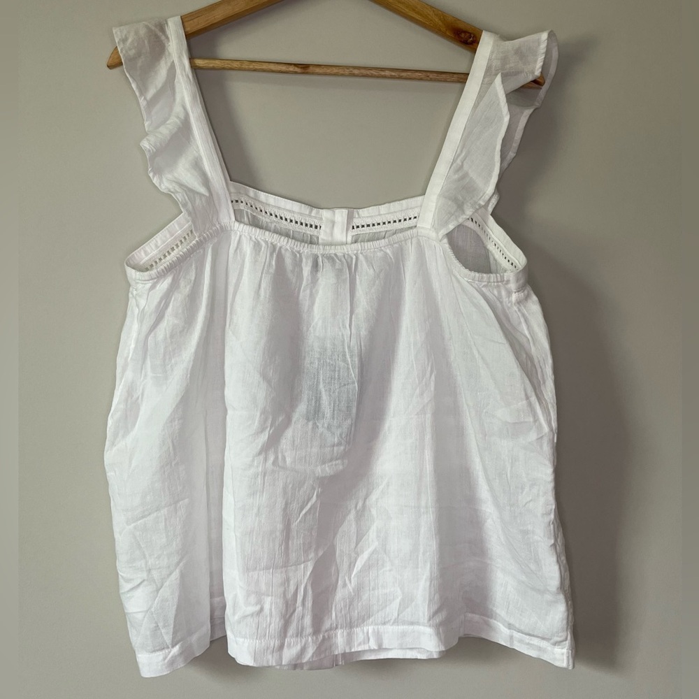White Ruffled Women's Top - Picture 2 of 7